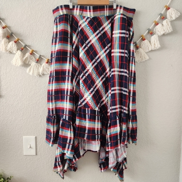 Torrid Hanky Hem Challs Plaid Maxi Skirt Academia School Girl Preppy Pull On 3x - Picture 1 of 11
